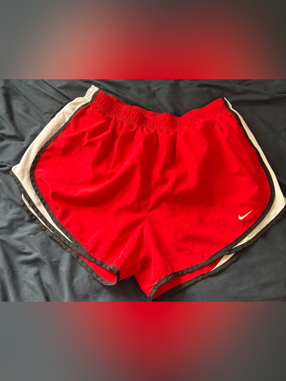 Women’s Size XL Nike Red, White, & Black Dri-Fit Tempo Running Shorts